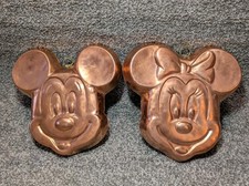 Vintage Disney Mickey & Minnie Mouse Copper Jelly Mould Wall Hanging Disneyland