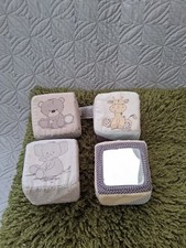 RARE RETIRED MOTHERCARE TEDDYS TOY BOX 4 SENSORY ACTIVITY SOFT BLOCKS BRICKS GUC