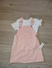 Girls Pink Dungarees Set 2-3