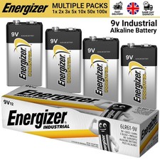 Energizer 9V PP3 Industrial Alkaline Batteries Smoke Alarm LR22 MN1604 6LR61