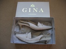 Gina shoes, ivory crepe silk