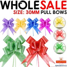 100pc Pull Bows 30mm Large Small Gift Wrap Florist Ribbon Wedding Car Decoration