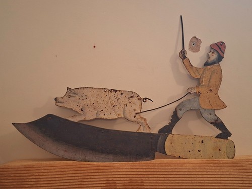 Antique butcher sign early - butcher,