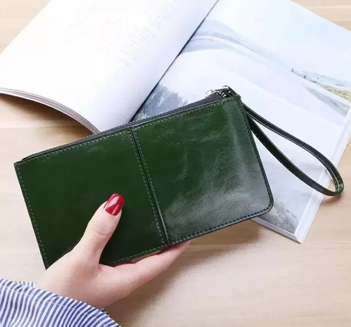 Ladies leather wallet long - wallet,