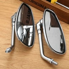 2x Motorcycle Chrome Oval Side