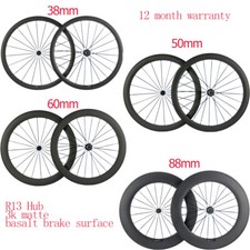 38/50/60/88mm 700C Carbon Wheels Road Bicycle Wheel Set 3K Matte Bike Wheelset