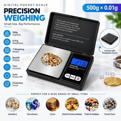 Digital pocket scale 500g - scale,