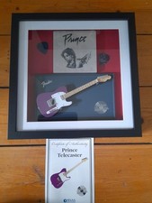 Prince Picture Frame With Mini Guitar.  And Lasered Tile.