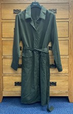 KHAKI GREEN SHIRT DRESS - SIZE 4XL (22-24) - BELOW KNEE LENGTH