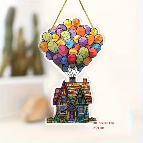 House with balloons - house,