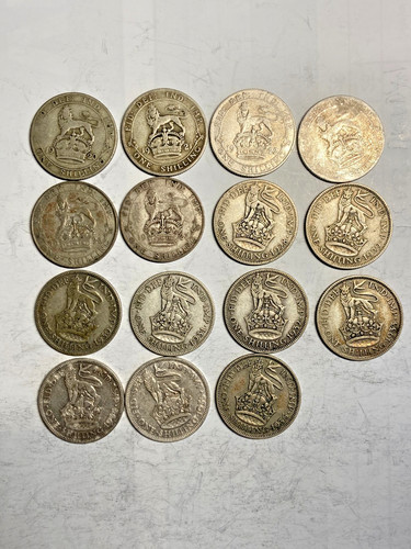 Silver shilling george coin - shilling, v