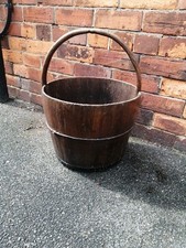 Antique Chinese Wooden Rice Bucket Water Bucket Planter Blanket