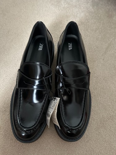 Zara black patent - black, penny