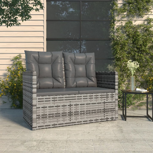 Patio bench with cushions gray - with,