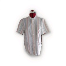 Men's Atlantic Bay Textured Cotton Short Sleeve Shirt Size M