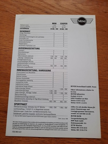 1998 mini cooper price - cooper,