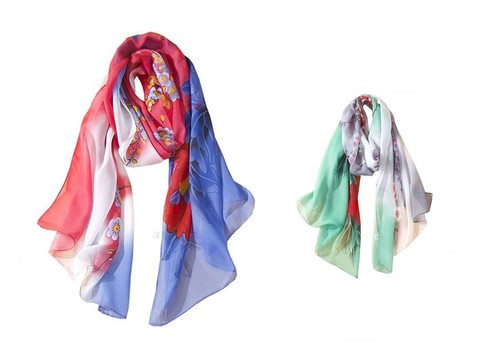 Women chiffon scarf peony - women,