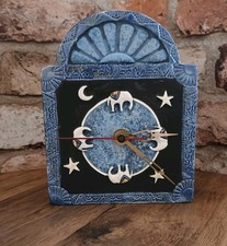 Elephant Pottery Clock Lovely