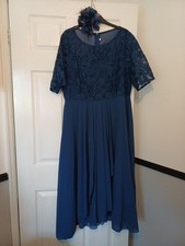 Ladies Blue Mother Of The Bride Outfit Size 18/20 Complete With Hair Accessory