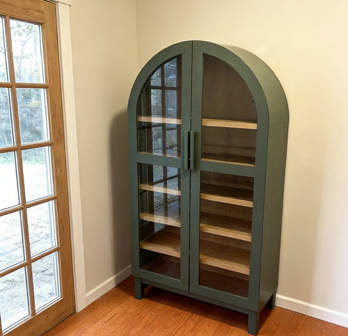 New green accent cabinet glass - accent,