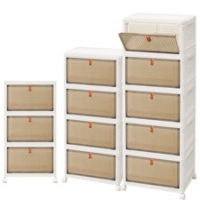 Large Folding Storage Box Plastic Collapsible Stackable Home Containers w/Wheels