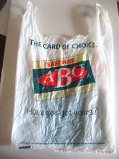 Vintage Safeway  Green Red  Large Carrier Bag Advertising ABC Card