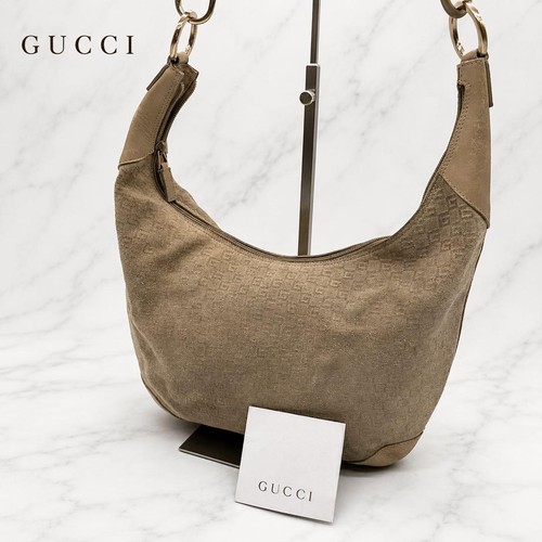 Gucci logo suede - beige, y2k