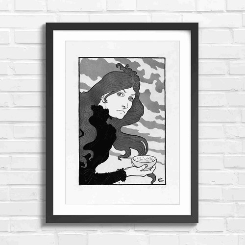 Art nouveau woman with - woman,