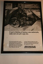 Honda S 90 Motor Cycle Framed Vintage Original 1965 Advert