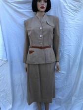 1940's womans two piece suit made in USA by Sacony