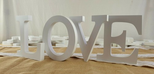 Large wooden letters white - wooden,