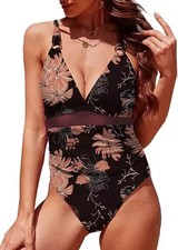 Joligiao Women's Swimsuit One Piece Ruched Tummy Control Bathing Suits Padded UK