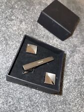 NEXT Stainless Steel and Cubic Zirconia Cufflinks & Tie Clip Giftset