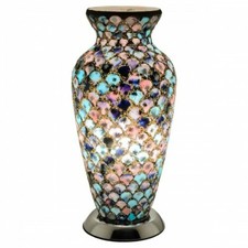 Pink and Blue Mosaic Vase Lamp