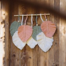 Hand Made Macrame Leaf Wall