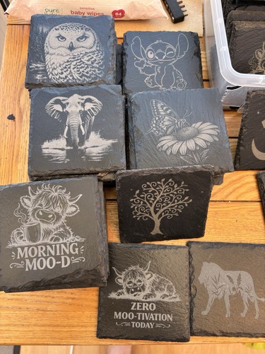 Slate coasters individual - coasters,