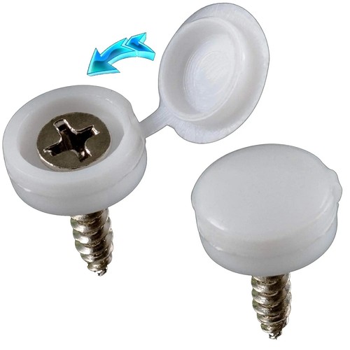 White plastic fold over - plastic, hinged