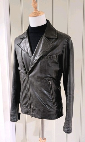 Reiss brando black leather - reiss,