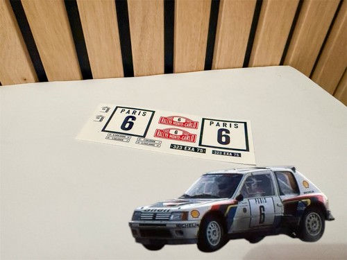 Decals for peugeot 205 - 1/18,