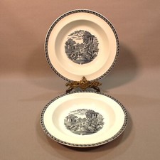 Wedgwood of Etruria & Barlaston Lugano Rimmed Soup Bowls x 2