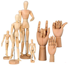 Wooden Manikin Human Head Body LEFT RIGHT Hand Artist Sketching Aid Mannequin