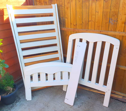 White wood coat and bed - wood,