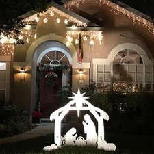 Large White Outdoor Nativity