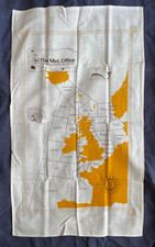 Shipping Forecast Met. Office Linen Tea Towel, Marine Kitchen Towel - Unused
