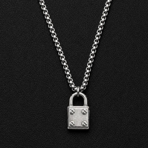 Studded padlock necklace - padlock,
