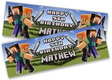 x2 Personalised Birthday Banner Gaming Design Kids Party Decoration 515