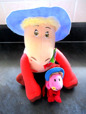 Vintage Magic Roundabout Ermintrude TALKING Cow Soft Toy 2004 & Mini Plush 2001