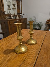 Antique Pair Of Brass Candle