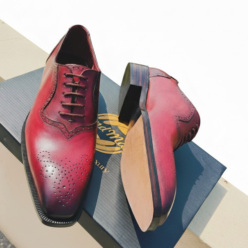 Men burgundy oxford shoes - burgundy,