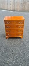 REPRODUCTION YEW BOW FRONT CHEST OF DRAWERS